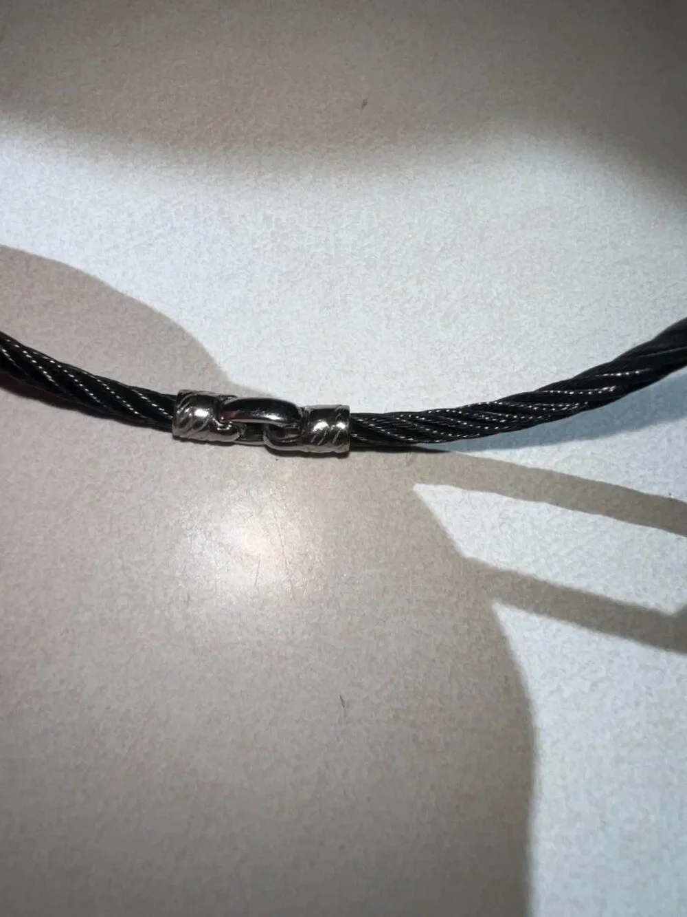 Charriol Three Station onyx Cable Bracelet 18K White Gold & Stainless Steel